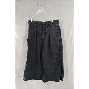 NILI LOTAN Ellie Pants Womens 4 Pleated Wide Leg High Rise Crop Stretch Black